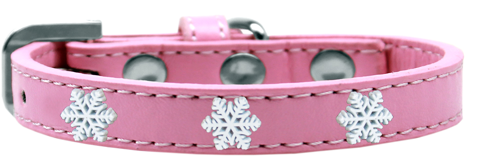 Snowflake Widget Dog Collar Light Pink Size 10